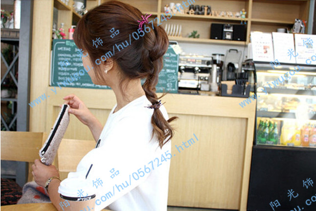 The Korean version of the manual preparation of super elastic rubber ring Hemp flowers color hair rope headdress