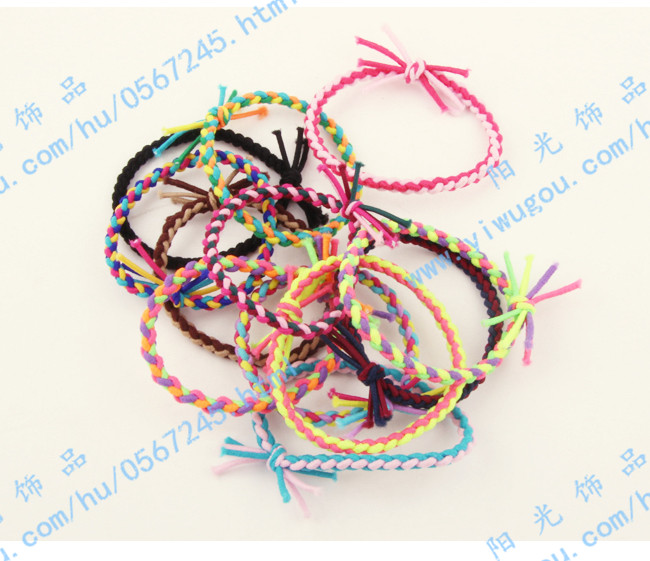 The Korean version of the manual preparation of super elastic rubber ring Hemp flowers color hair rope headdress