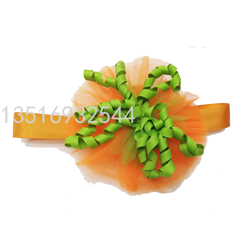 Headdress Flower Children&#039;s Japanese and Korean Princess Ribbon Fabric Handmade Flowers Headdress Velcro Fastener Hook &amp; Loop Band Hair Ring Ins
