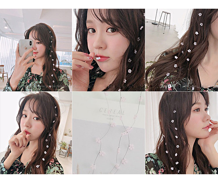 Korean Super Fairy Crystal Flowers Hair Comb Long Hair Decorative Headdress Fresh Invisible Streamer Hair Clips Hair Accessories Spring and Summer