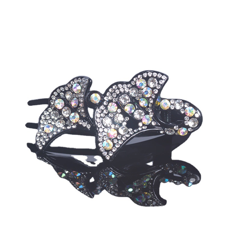 Internet Celebrity Duckbill Clip Crystal Rhinestone Simple Pearl Barrettes Korean Clip Headdress Elegant Flowers Updo Three-Jaw Clamps