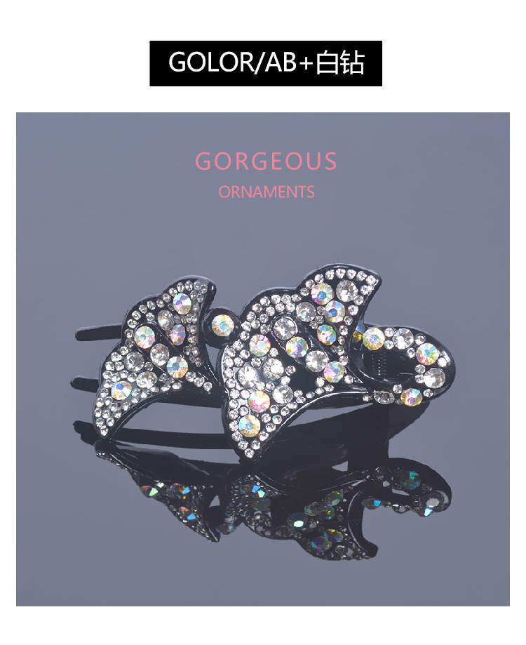 Internet Celebrity Duckbill Clip Crystal Rhinestone Simple Pearl Barrettes Korean Clip Headdress Elegant Flowers Updo Three-Jaw Clamps