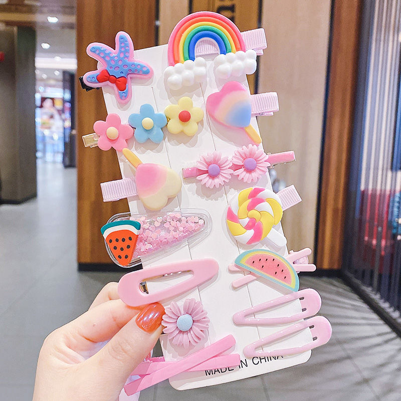 14-Piece Barrettes Baby Shredded Hair Side Clip Hair Accessories Girl's Hairpin Korean Flowers Little Girl Headdress Dq11 14-Piece Barrettes Baby Shredded Hair Side Clip Hair Accessories Girl's Hairpin Korean Flowers Little Girl Headdress Dq11