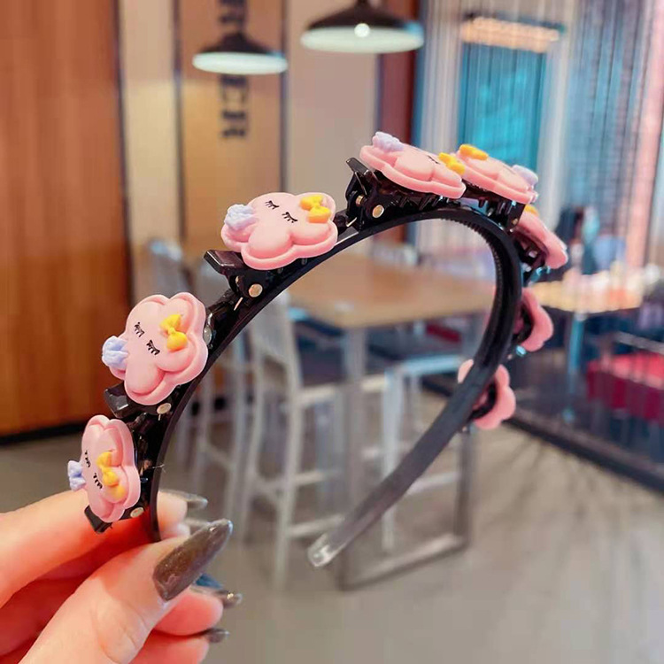 2021 Internet Hot New Broken Hair Lazy Headband Girl Cute Flowers Hairpin Braided Hair Little Clip Hairpin Headdress