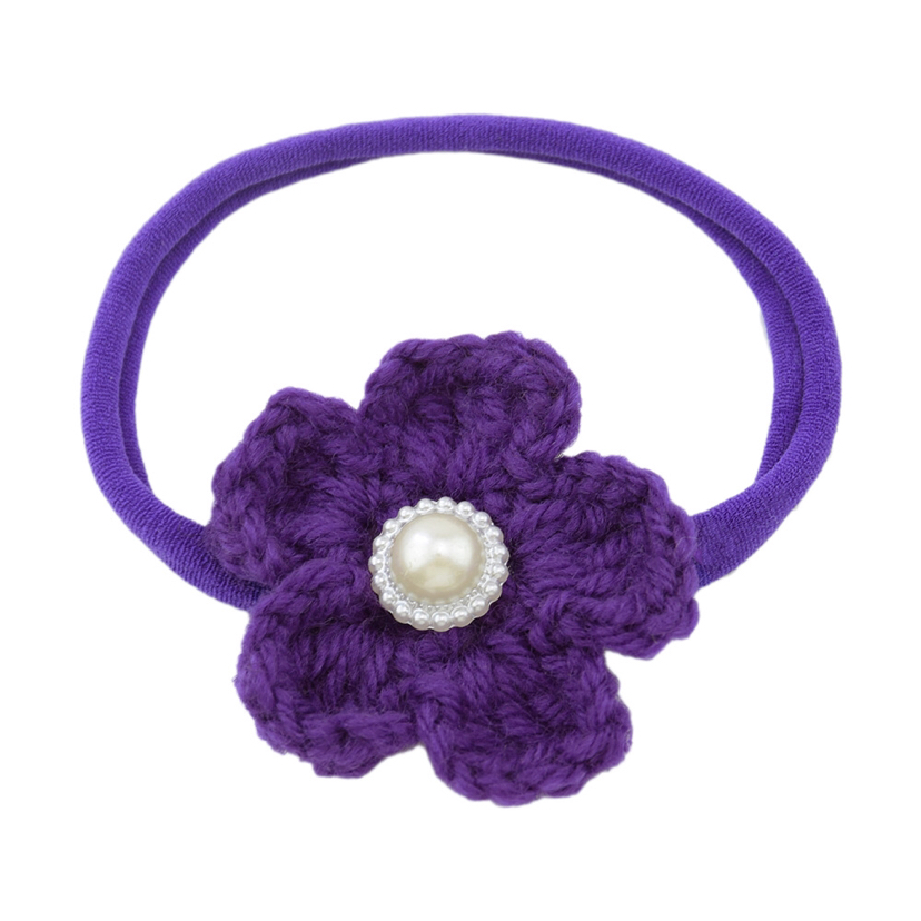 Children's Nylon Hair Band Elastic Soft Headband Wool Flowers Headdress Baby Decorative Headdress Flower Infant Photo Headgear