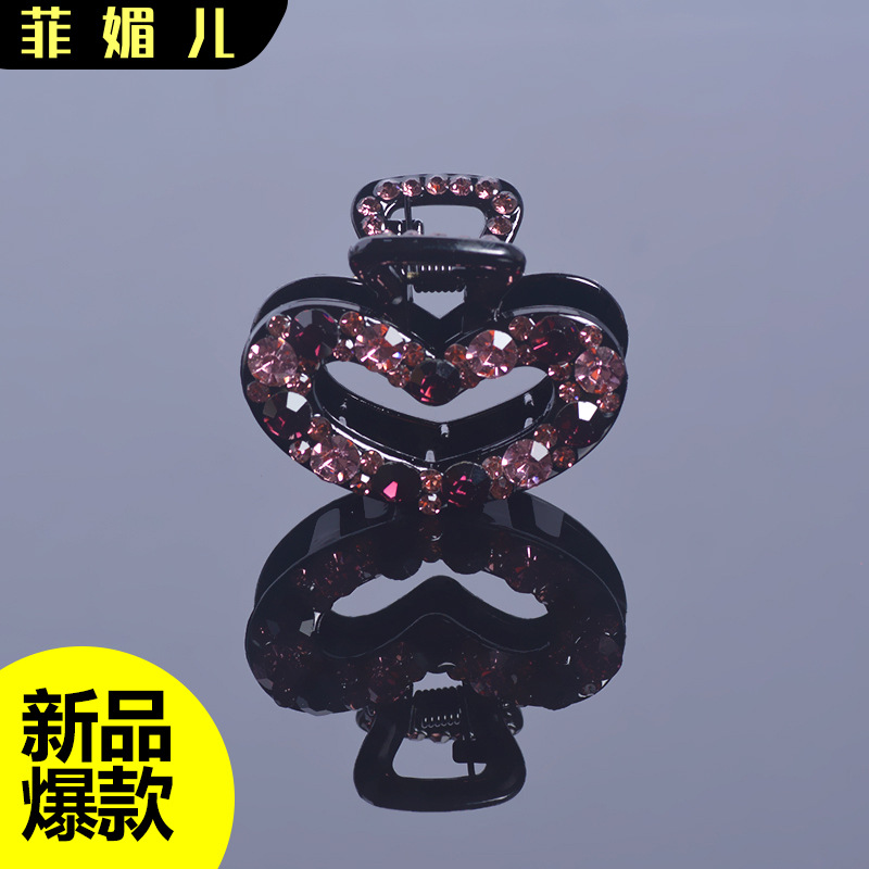 Korean Style Elegant Elegant Flowers Rhinestone Fringe Clip Back Head Top Clip Hairpin Shark Clip Hair Claw Headdress Small Size