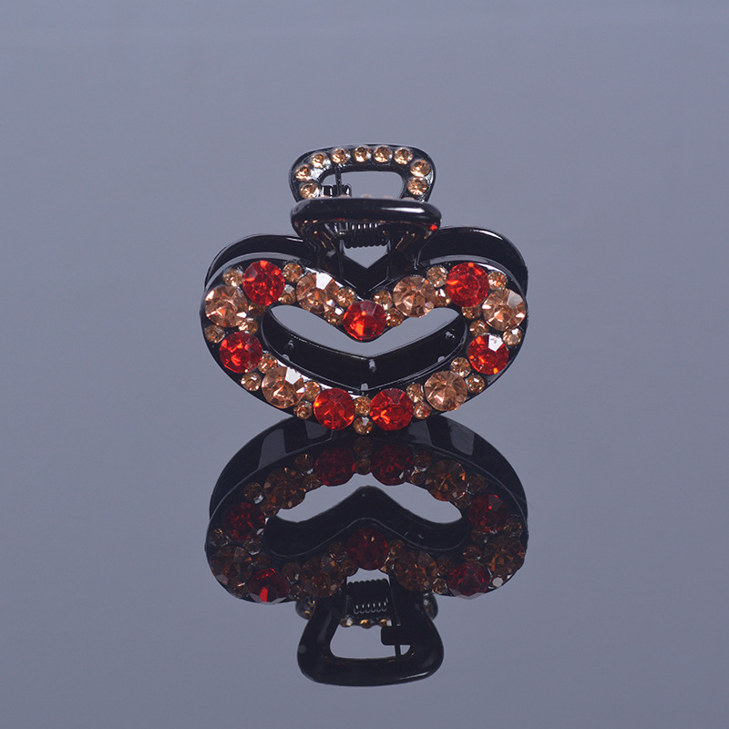 Korean Style Elegant Elegant Flowers Rhinestone Fringe Clip Back Head Top Clip Hairpin Shark Clip Hair Claw Headdress Small Size