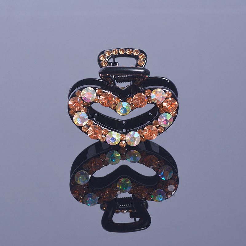 Korean Style Elegant Elegant Flowers Rhinestone Fringe Clip Back Head Top Clip Hairpin Shark Clip Hair Claw Headdress Small Size