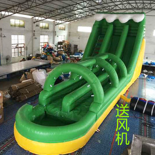 Bouncy castle is a custom-made children's snowboard-themed bouncy slide