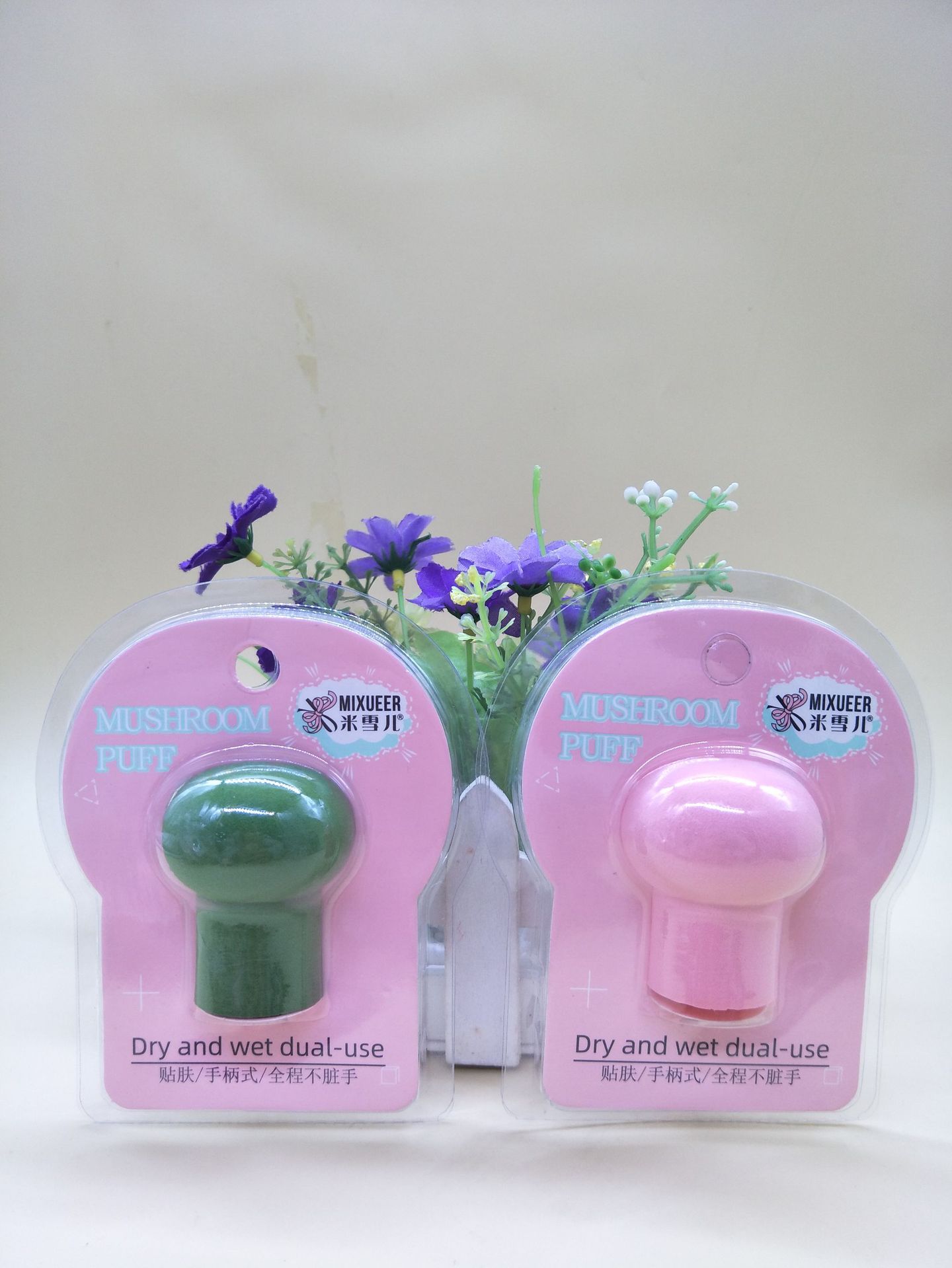 Factory Direct Sales Michelle Bouncy Cosmetic Egg Mushroom Powder Puff Wet and Dry Dual-Use Water Becomes Bigger Smear-Proof Makeup Super Soft