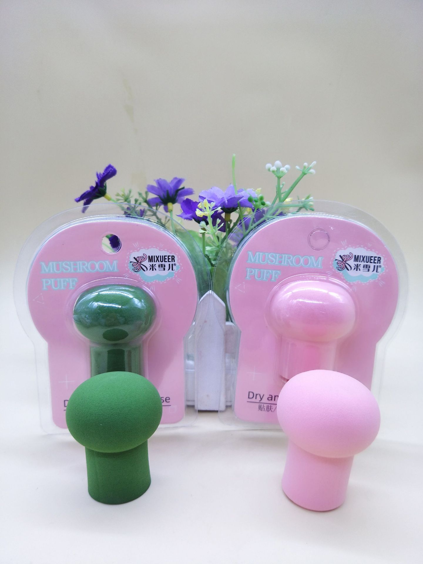 Factory Direct Sales Michelle Bouncy Cosmetic Egg Mushroom Powder Puff Wet and Dry Dual-Use Water Becomes Bigger Smear-Proof Makeup Super Soft
