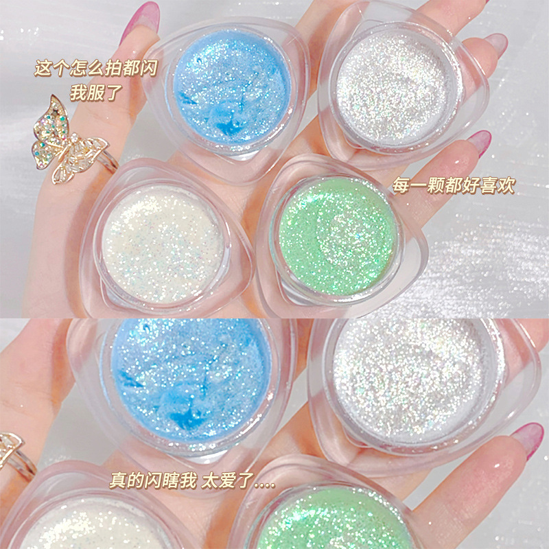 Xixi Shining Star River Flowing Eye Shadow Bouncy Jelly Soft Glutinous Paste Eye Shadow Brightening Crouching Silkworm Clear Daily Thin and Glittering