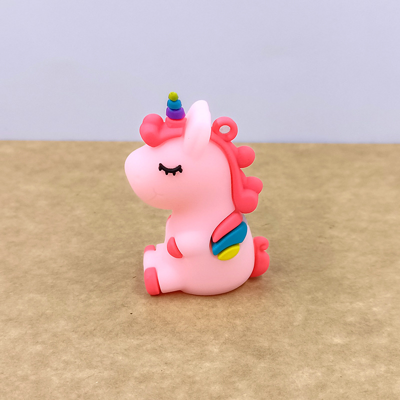 DIY Cute Bouncy Colorful Unicorn Pony Resin Jewelry Accessories Keychain Hanging Price Stall Wholesale