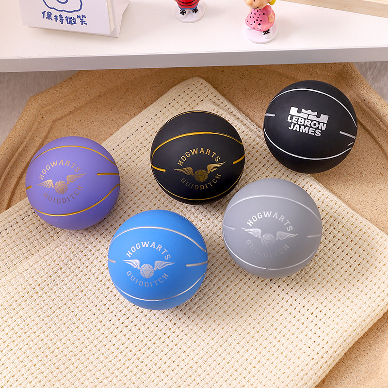Cartoon Rubber Bouncy Ball Four-Piece Hidden Bottom Map High Elastic Children Student Non-Slip Crack Small Basketball