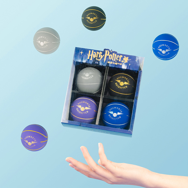 Cartoon Rubber Bouncy Ball Four-Piece Hidden Bottom Map High Elastic Children Student Non-Slip Crack Small Basketball