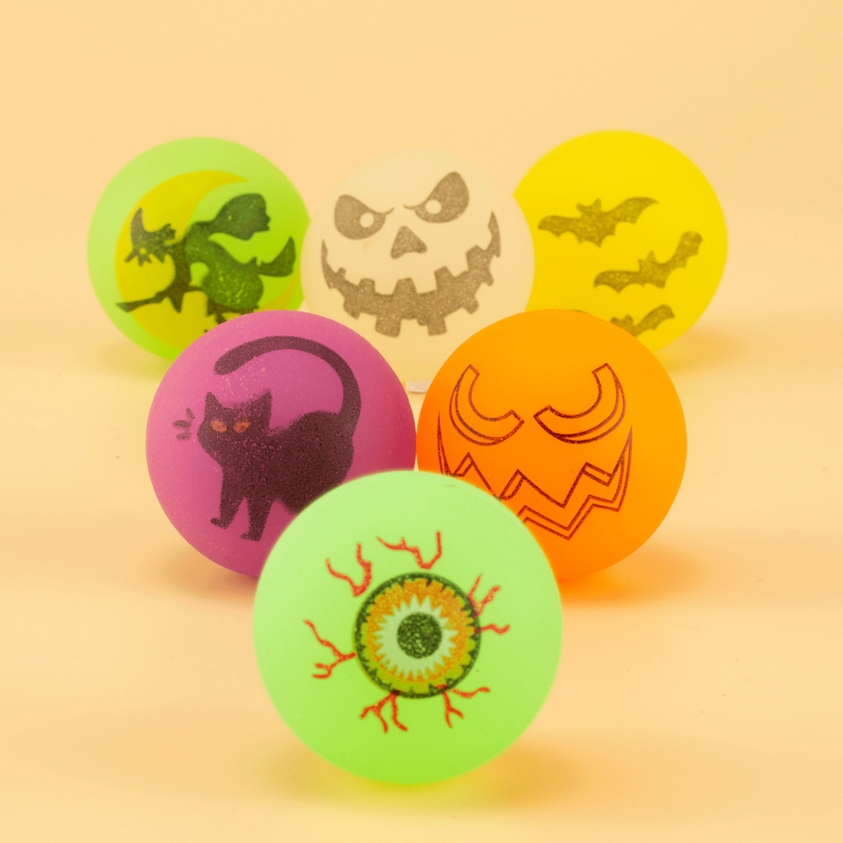Halloween Luminous Bouncy Ball Halloween Toy Bouncing Ball Solid Cross-Border Jumping Ball
