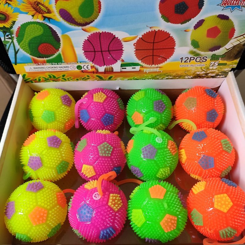 Large Elastic Ball Luminous Jumping Ball Bouncy Ball Luminous Ball Children&#039;s Toy Water Polo Stall Throwing Leather Decompression