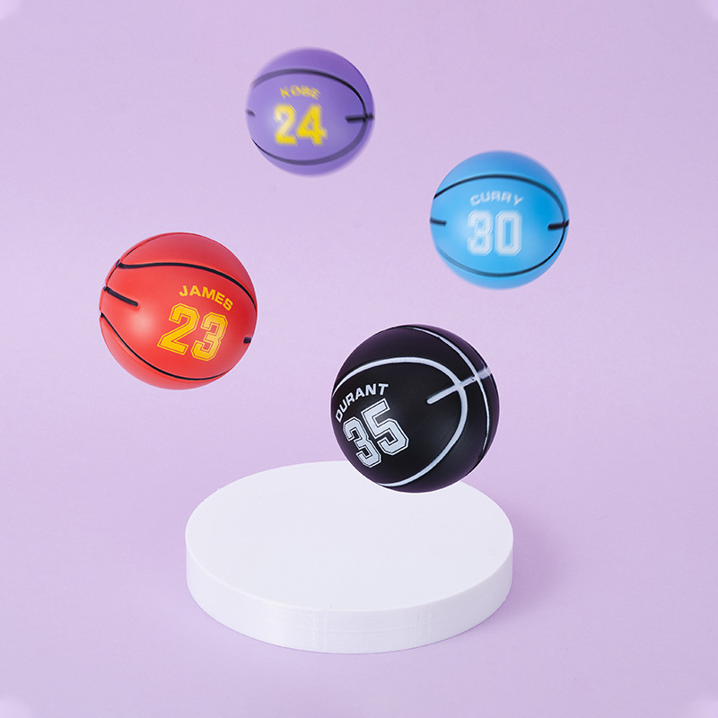 Solid Small Basketball Cartoon Pu Bouncing Ball High Elasticity Good Grip Children Student Toys Small Ball Bouncy Ball