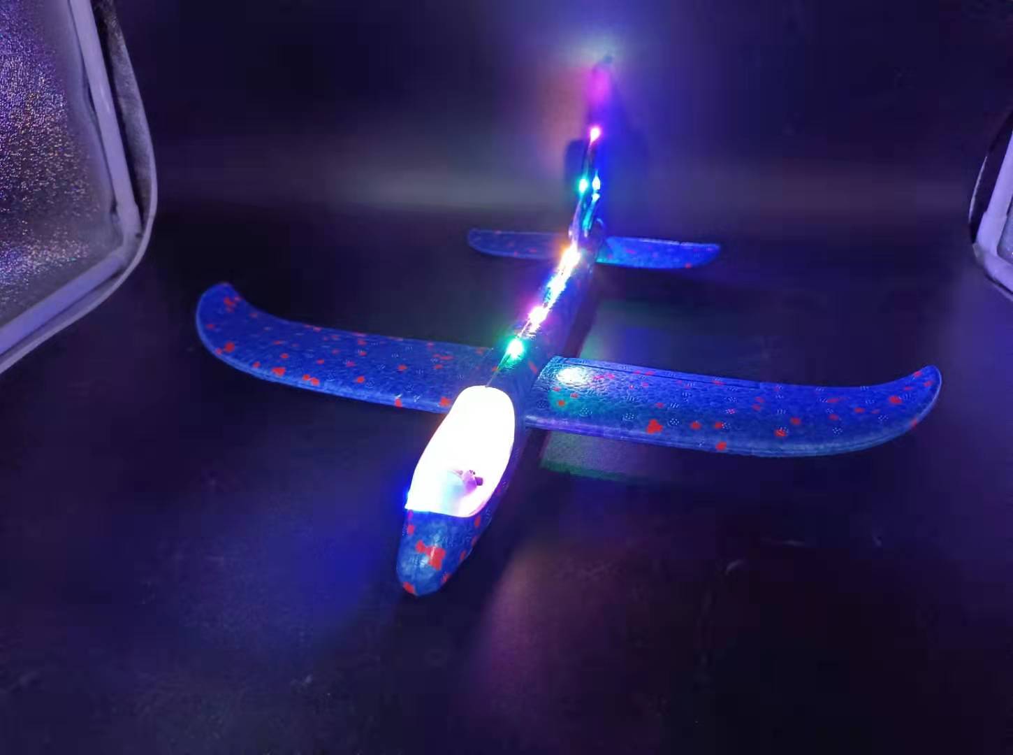 Factory Wholesale Toy Model Bubble Plane 38cm Hand Throw Plane Model Airplane Children Glider Luminous Toys