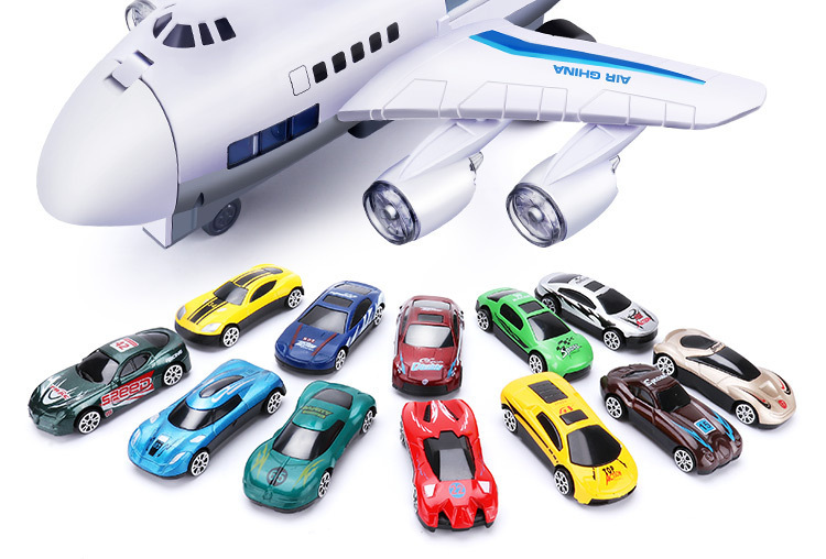 Children's Toy Model Simulation Inertial Story Aircraft Toy Early Education Sound and Light Track Toy Passenger Plane Storage Car
