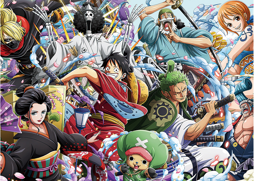 Plane Puzzle 1000 Pieces Adult One Piece Anime Pressure Reduction Toy Gift Children Cartoon Pattern Paper Puzzle