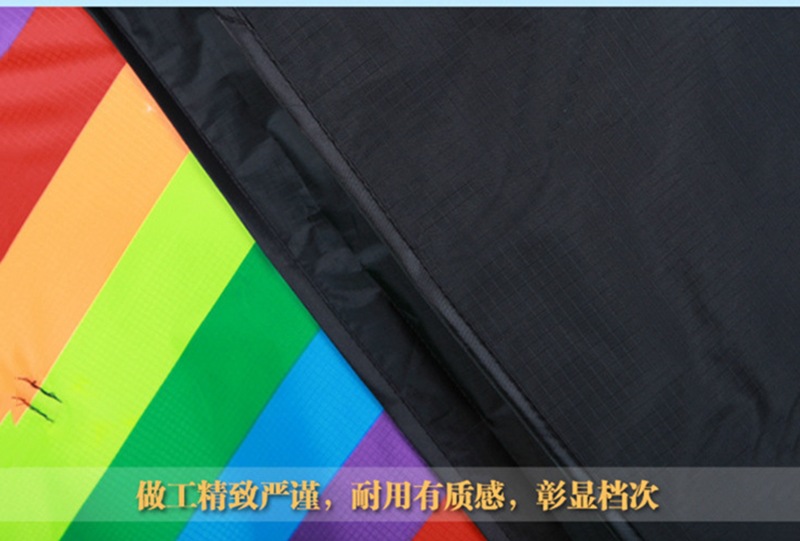 Wholesale Folk Craft Gift Children's Three-Dimensional Color Stripes Long Tail Plane Kite 1.6 M Wide Black Kite Toy