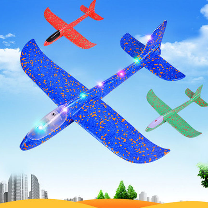 Factory Direct Sales LED Light Hand Throw Plane Hand Diamond Aircraft Bubble Plane Luminous Toy