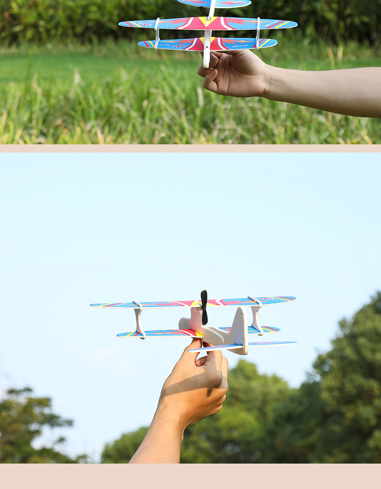 Electric Bubble Plane USB Rechargeable Hand Throw Double Wing Glider Outdoor Assembly Toy for Children Aviation Model Electric Bubble Plane USB Rechargeable Hand Throw Double Wing Glider Outdoor Assembly Toy for Children Aviation Model