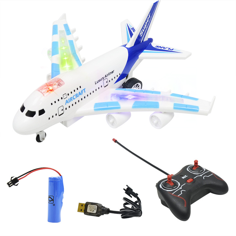 Four-Way Electric Remote Control Aircraft Simulation Air Passenger Plane Sound 747 Air Bus Civil Aviation Toy Model