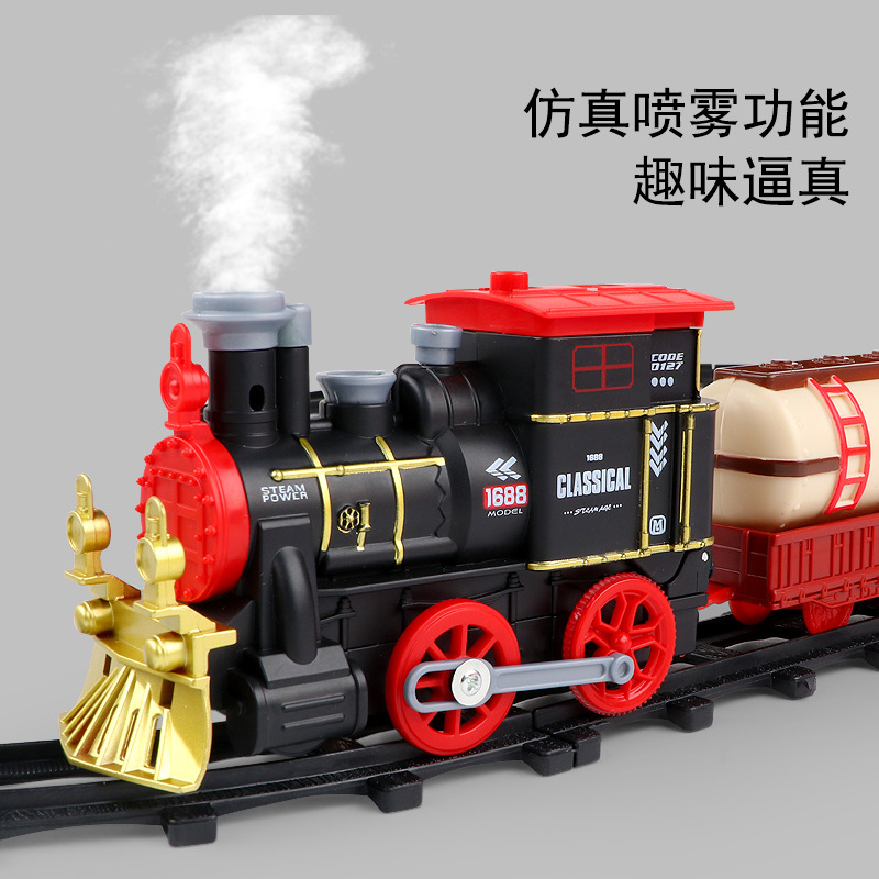 Exclusive for Cross-Border Christmas Spray Electric Track Train Toy