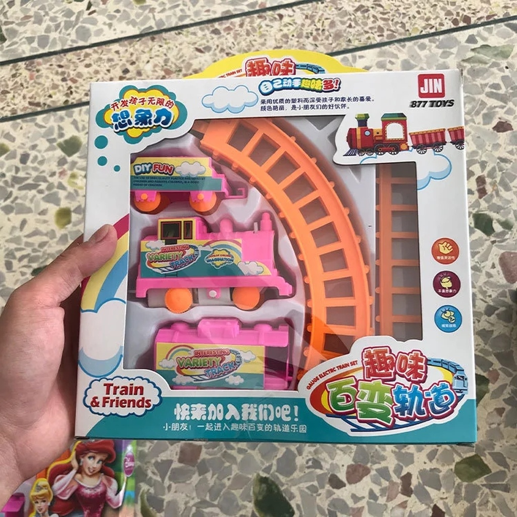 877 Toy Railway Children's Boy Gift Toy Racing Stall Wholesale Small Train Electric Puzzle DIY Track