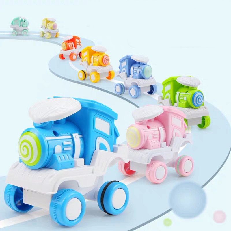 Press Rolling Train Children&#039;s Toys 3-6 Years Old Baby Boy Tilting Locomotive Toy Car Factory Wholesale