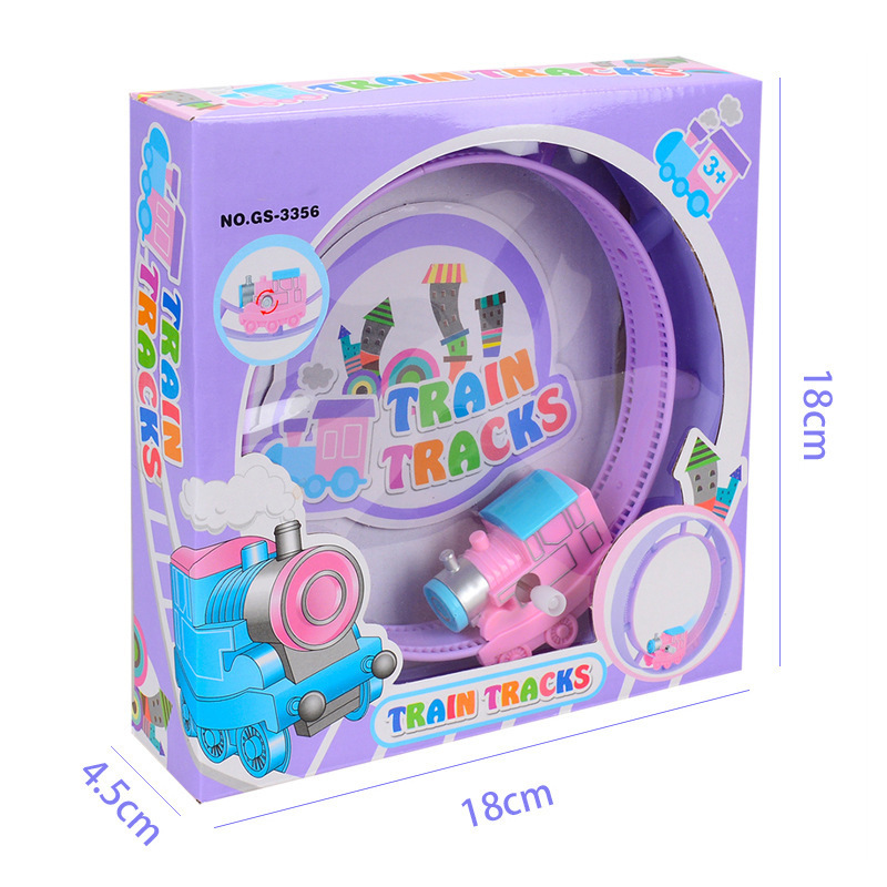 Douyin Online Influencer Winding Small Train Track Clockwork Lollipop Children&#039;s Toy Stall Night Market Stall Supply Hot Sale