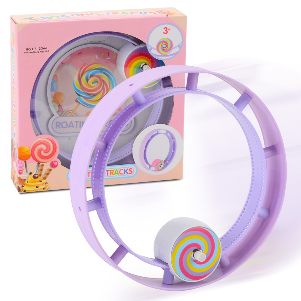 Douyin Online Influencer Winding Small Train Track Clockwork Lollipop Children&#039;s Toy Stall Night Market Stall Supply Hot Sale