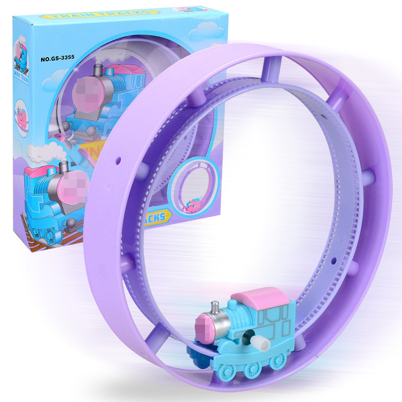 Douyin Online Influencer Winding Small Train Track Clockwork Lollipop Children&#039;s Toy Stall Night Market Stall Supply Hot Sale
