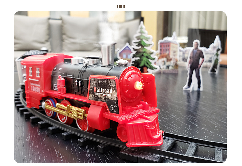 Electric Smoke Remote Control Track Train Simulation Model Rechargeable Steam Train Children's Toy Set