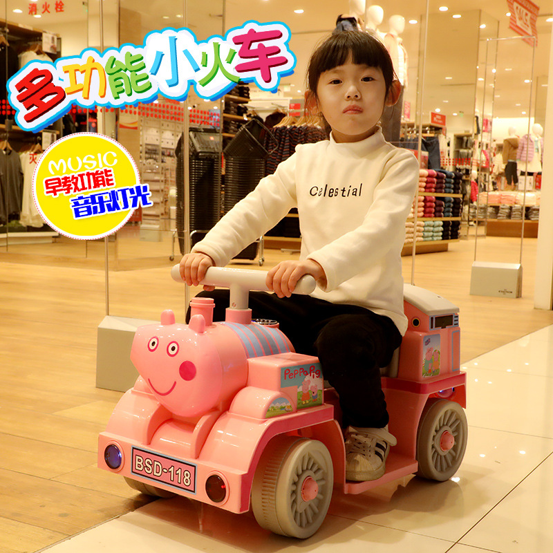 New Electric Train Can Sit Children&#039;s Electric Motor Children Boys and Girls Toy Car Four-Wheel Car