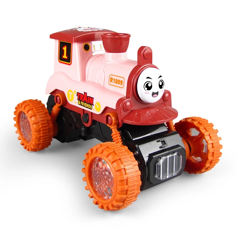 Electric Stunt Rotating Steam Train Model Toy Light Concert Smoke Spray Toy Car Wholesale Hot Sale