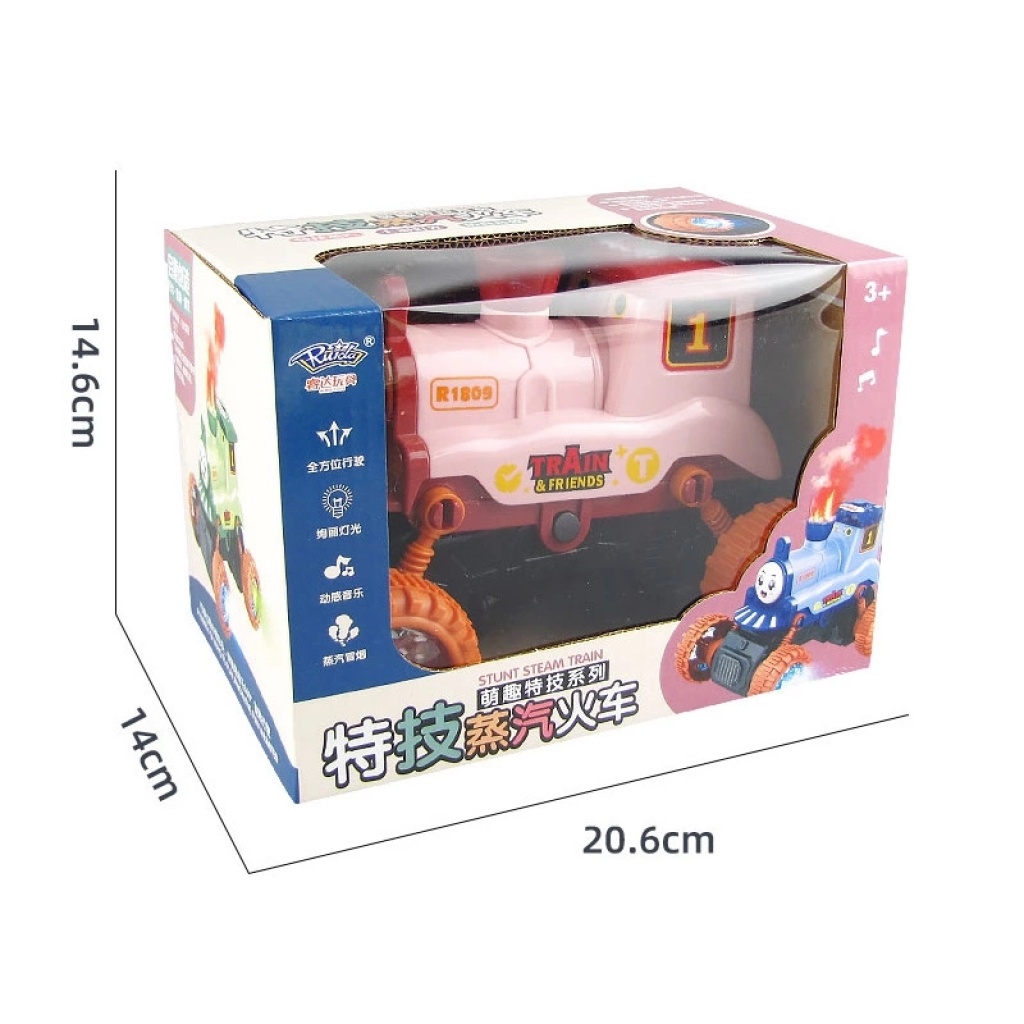 Electric Stunt Rotating Steam Train Model Toy Light Concert Smoke Spray Toy Car Wholesale Hot Sale Electric Stunt Rotating Steam Train Model Toy Light Concert Smoke Spray Toy Car Wholesale Hot Sale