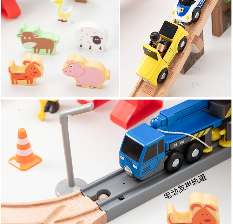 Wooden Train Track Apron Police Station Train Toy