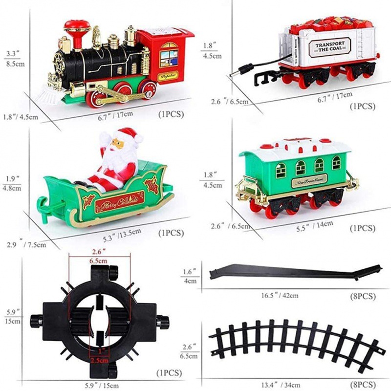 Foreign Trade Electric Christmas Train Electric Sound and Light Hanging Christmas Tree Christmas Rail Car Christmas Gift Toy