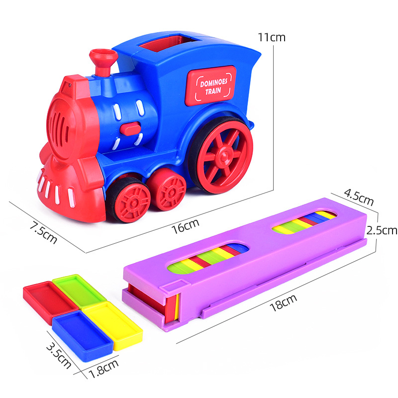 Toy Electric Dominoes Small Train Sound and Light Automatic Card Casting and Issuing TikTok Toys Wholesale