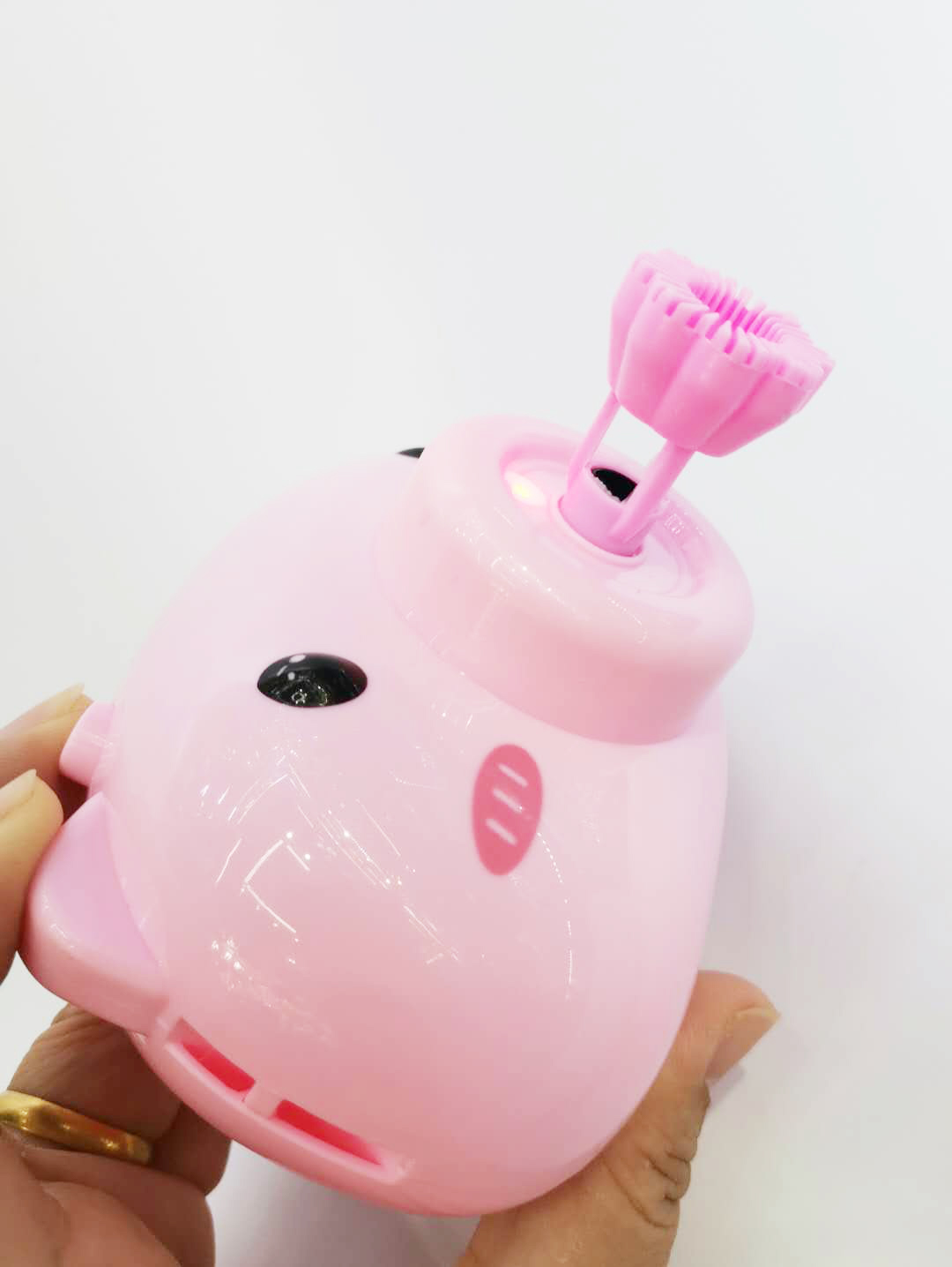 Web Celebrity Hot Style Piggy Camera Bubble Electric Light Music Bubble Gun Two Color Mix