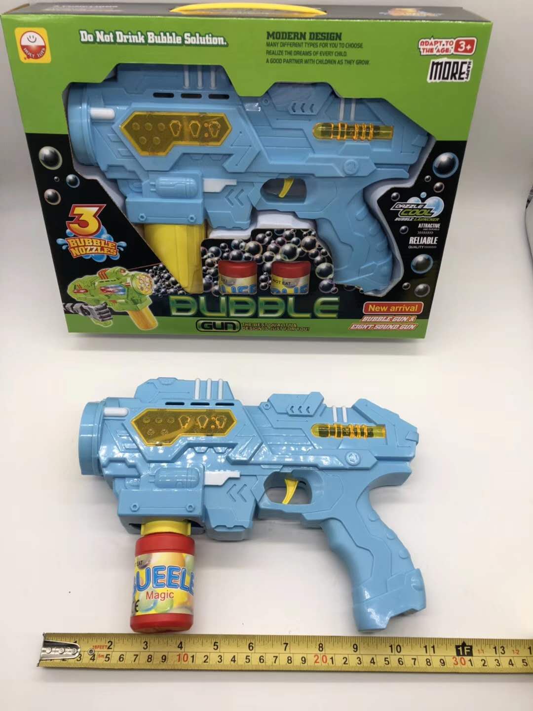 Spot new machine gun sound and light three holes electric bubble gun large bubble gun