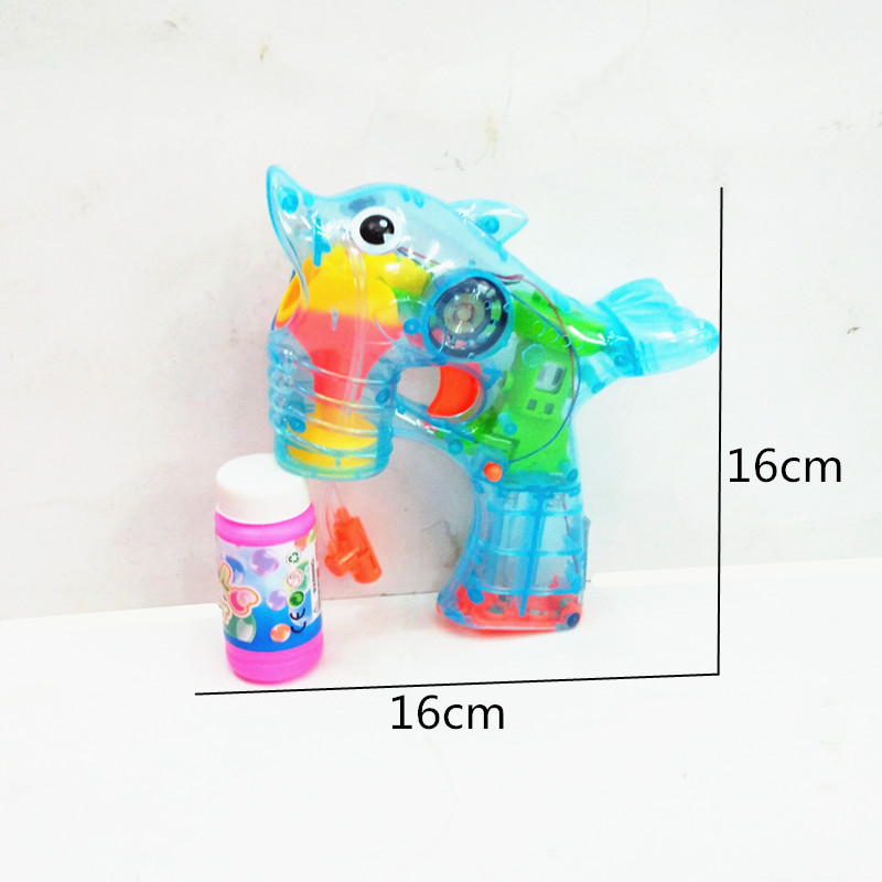 Children summer toys pocket children transparent dolphins electric bubble gun with music toys