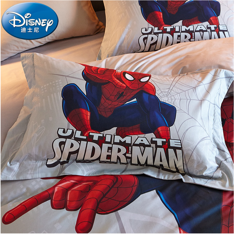Cartoon Children&#039;s Bedding Pure Cotton Spider-Man Student Dormitory Four-Piece Quilt Cover 1.5