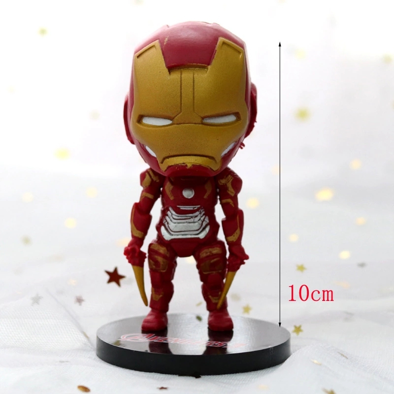 Cute Avengers Cake Decoration Cartoon Garage Kit Toy Model Doll Steel Spider-Man Cake Decoration