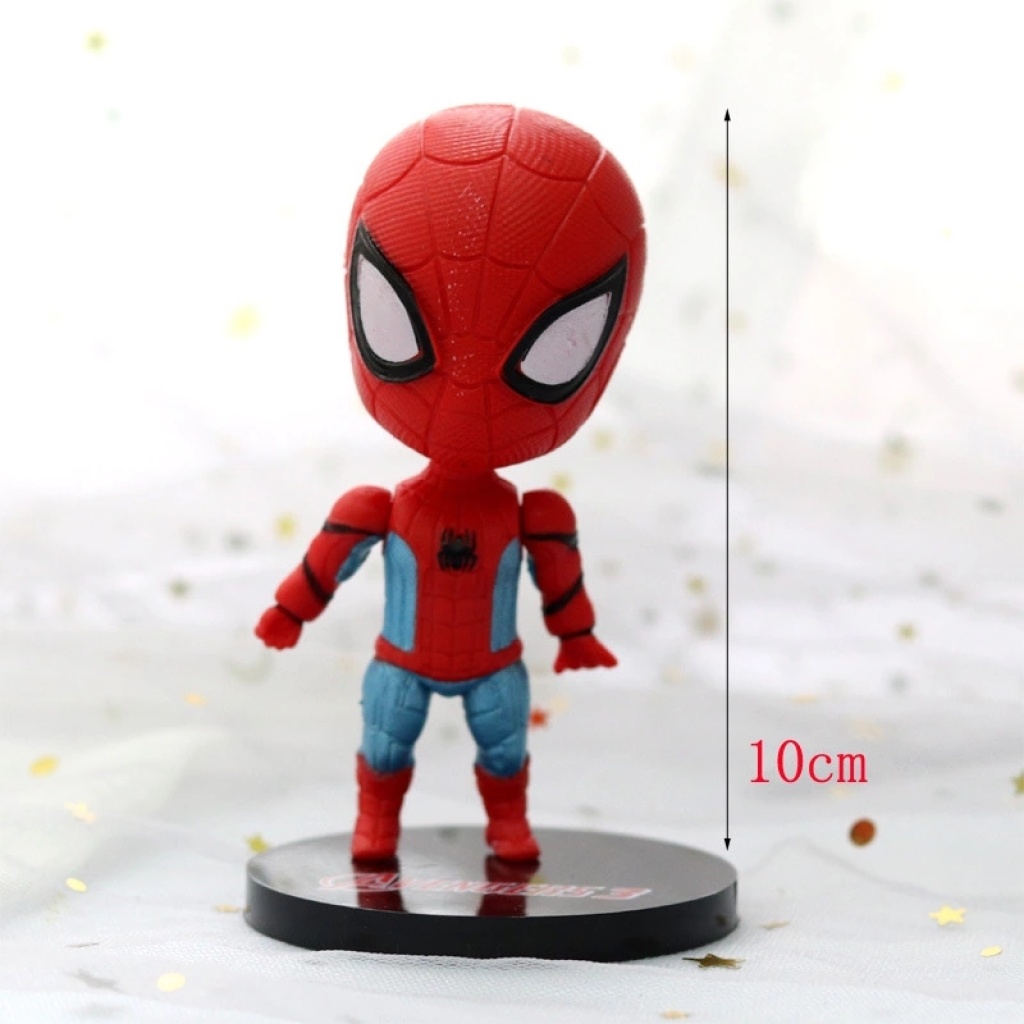 Cute Avengers Cake Decoration Cartoon Garage Kit Toy Model Doll Steel Spider-Man Cake Decoration