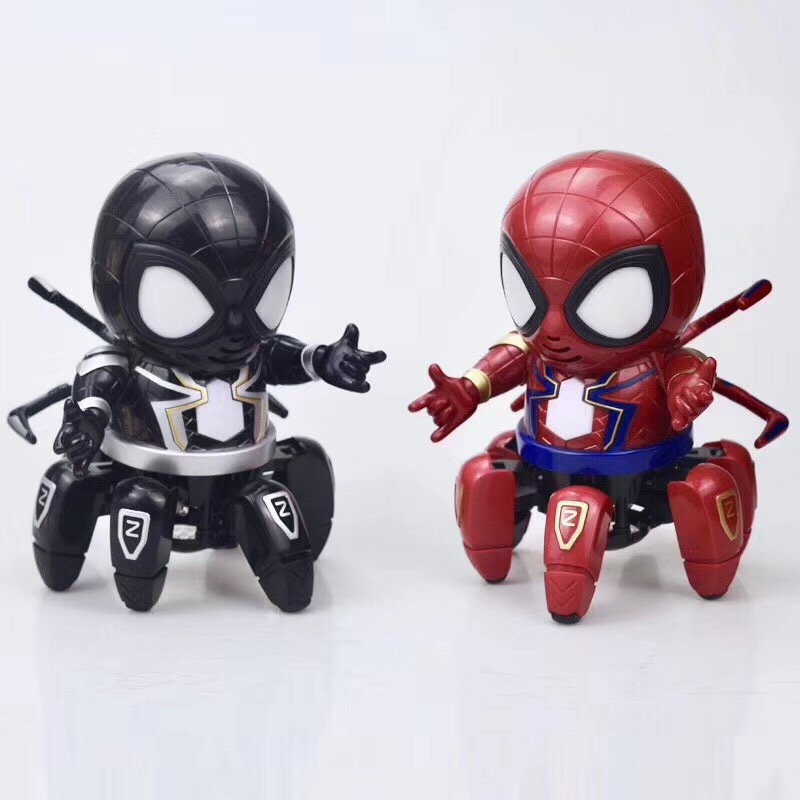 Tik Yin new Taiwan light music electric dance six claw spider-man robot toy avengers