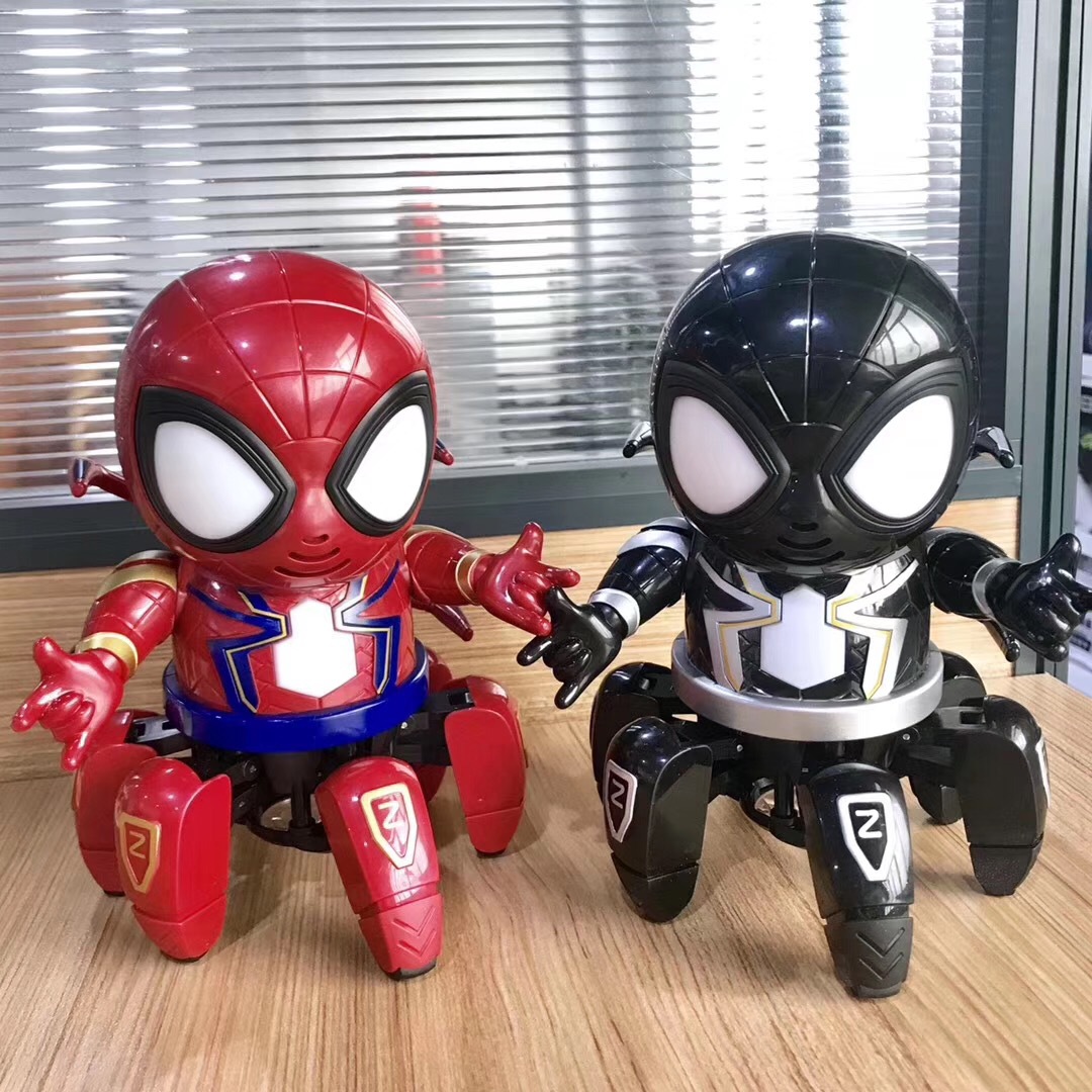 Tik Yin new Taiwan light music electric dance six claw spider-man robot toy avengers Tik Yin new Taiwan light music electric dance six claw spider-man robot toy avengers